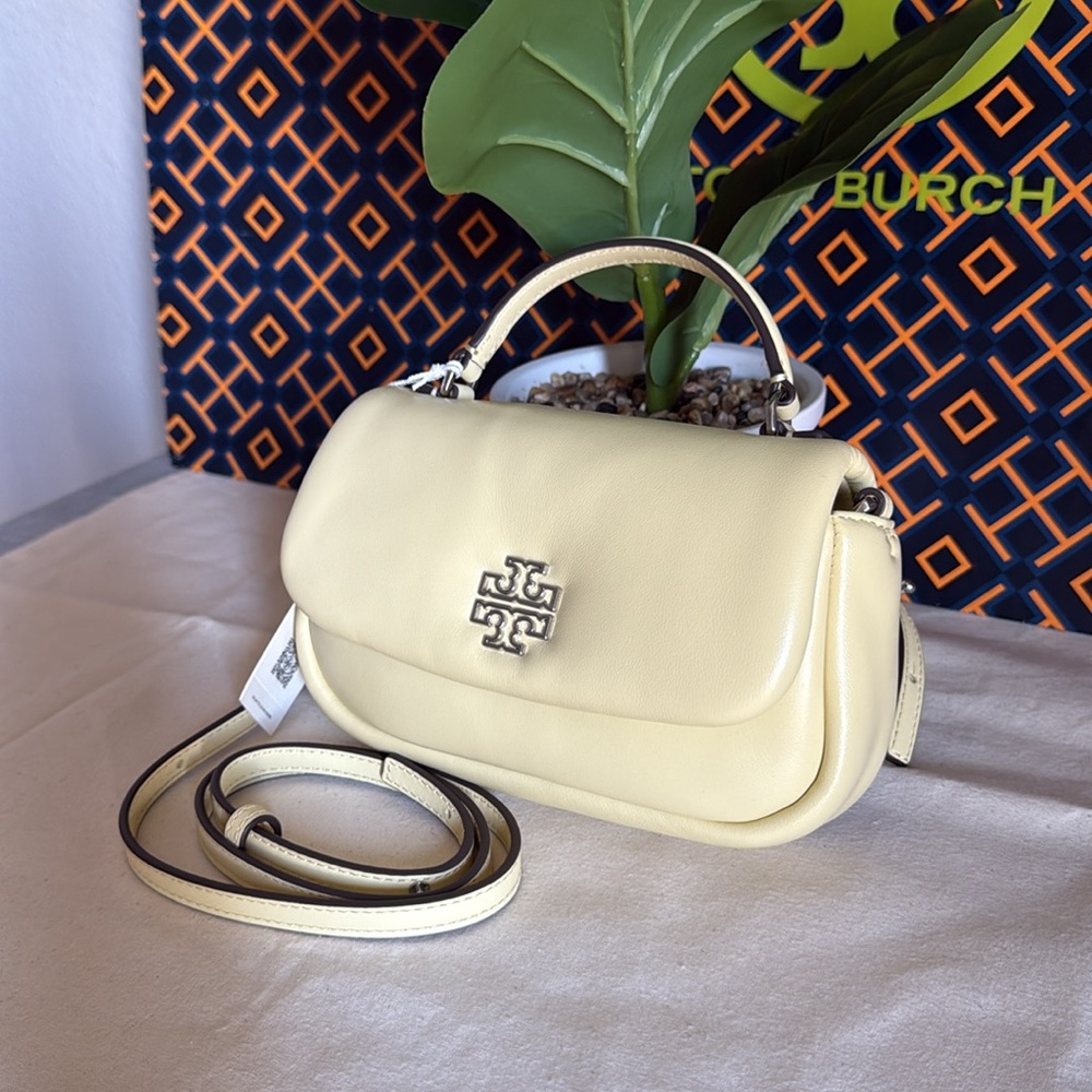 NWT ,Tory Burch Britten puffy mini top handle in yellow Yellow Crossbody